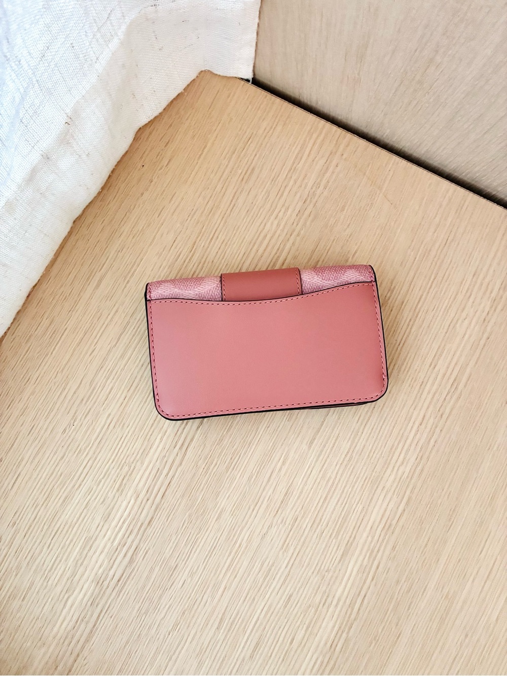 NWTđ¸Coach Essential Slim Card Case In Signature Canvas Melon Pink CR542 Wallet - Picture 4 of 5